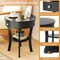 Bedside Nightstand Table with Storage Drawer and Open Shelf Round Design